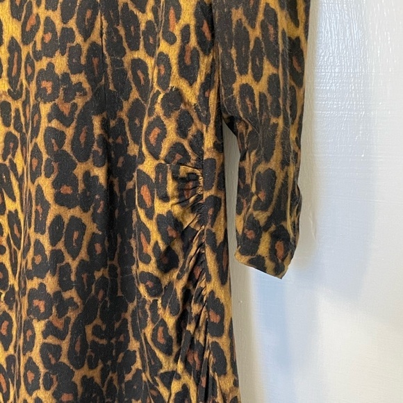 Vintage Carolina Herrera x Saks 5th Ave Leopard Long Sleeve Dress USA Made - Picture 3 of 11